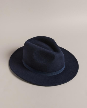 Chapeau Ted Baker Wool Felt Trilby Bleu Marine Homme | RMM-34317789